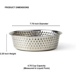 PetRageous Designs Crete Hammered Stainless Steel Dog & Cat Bowl -Blue Buffalo Shop 902294 PT1. AC SS1800 V1689966443