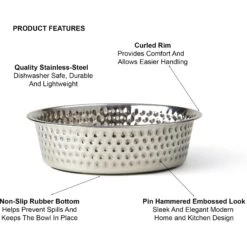 PetRageous Designs Crete Hammered Stainless Steel Dog & Cat Bowl -Blue Buffalo Shop 902294 PT4. AC SS1800 V1689889789