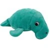 Snuggle Puppy Tender-Tuffs Big Shots Manatee Squeaky Dog Plush Toy, Green, Large