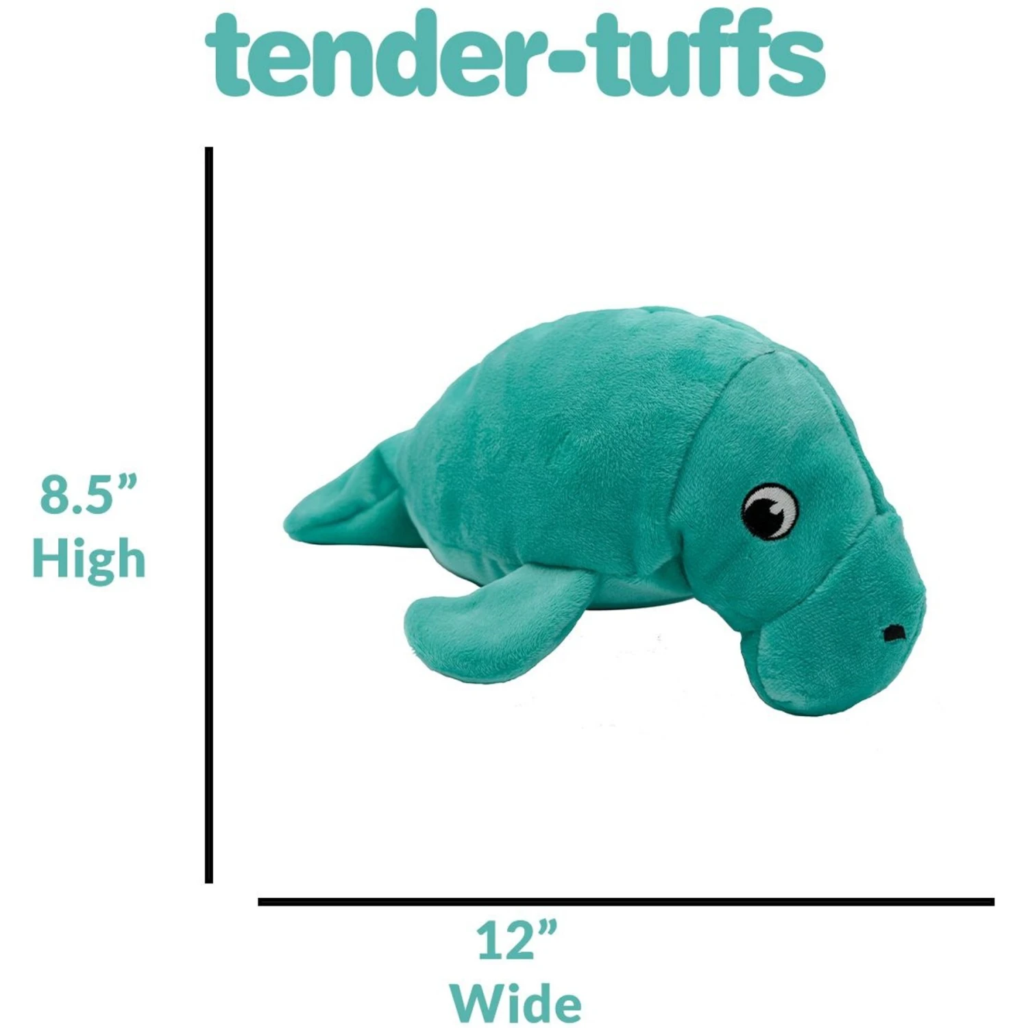 Snuggle Puppy Tender-Tuffs Big Shots Manatee Squeaky Dog Plush Toy, Green, Large 6 Snuggle Puppy Tender-Tuffs Big Shots Manatee Squeaky Dog Plush Toy, Green, Large - Image 4