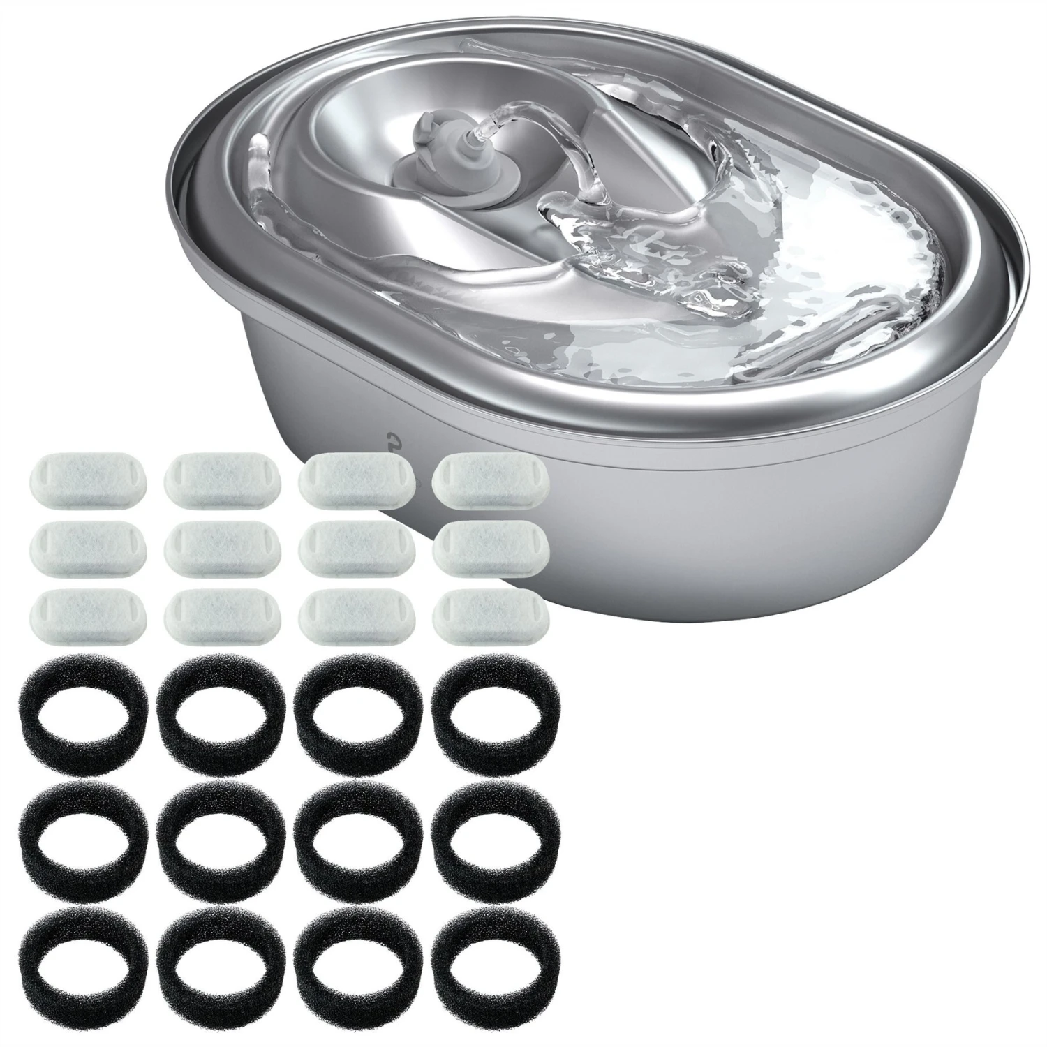 Petlibro Stainless Steel Dog & Cat Water Fountain, 2-L & Pet Standard PETLIBRO Model PLWF003 Stainless Steel Pet Water Fountain Replacement Filter & Replacement Pre-Filter Sponges, 67-oz, 12-pack 3 Petlibro Stainless Steel Dog & Cat Water Fountain, 2-L & Pet Standard PETLIBRO Model PLWF003 Stainless Steel Pet Water Fountain Replacement Filter & Replacement Pre-Filter Sponges, 67-oz, 12-pack