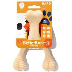 BetterBone Tough Beef Dog Toy, Natural