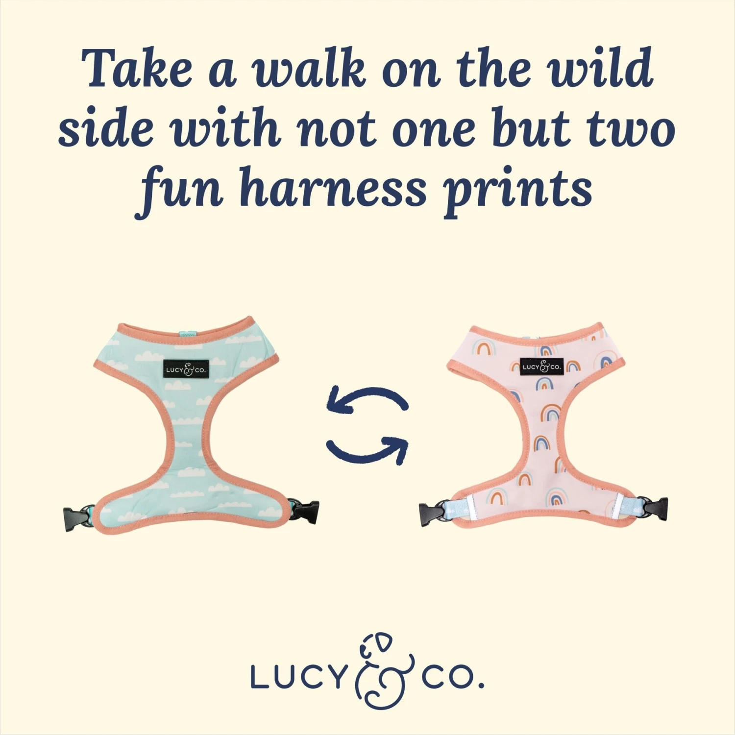 Lucy & Co. The In The Clouds Reversible Dog Harness, Pink 5 Lucy & Co. The In The Clouds Reversible Dog Harness, Pink - Image 3