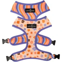 Lucy & Co. The Let's Groove Reversible Dog Harness, Coral