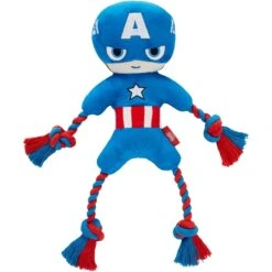 Marvel 's Captain America Plush With Rope Squeaky Dog Toy + 3 Items -Blue Buffalo Shop 929454 PT1. AC SS1800 V1690898795