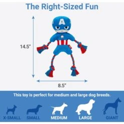 Marvel 's Captain America Plush With Rope Squeaky Dog Toy + 3 Items -Blue Buffalo Shop 929454 PT2. AC SS1800 V1690896586