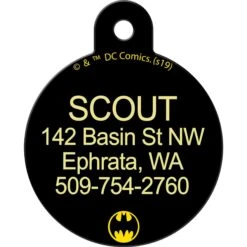Quick-Tag Batman Circle Dog ID Tag 5 Quick-Tag Batman Circle Dog ID Tag -Blue Buffalo Shop 950606 PT1. AC SS1800 V1696956178