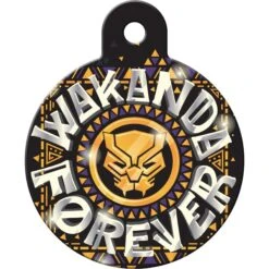 Quick-Tag Marvel Black Panther Wakanda Forever Circle Dog ID Tag