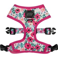 Sassy Woof Reversible Dog Harness, Floral Frenzy, Pink