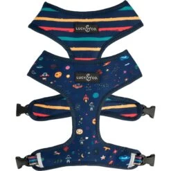 Lucy & Co. The Space Doodle Reversible Dog Harness, Navy