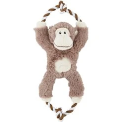 Frisco Monkey Plush With Rope Squeaky Dog Toy & Frisco Cow Plush With Inside Rope Squeaky Dog Toy -Blue Buffalo Shop 961998 PT1. AC SS1800 V1694784008