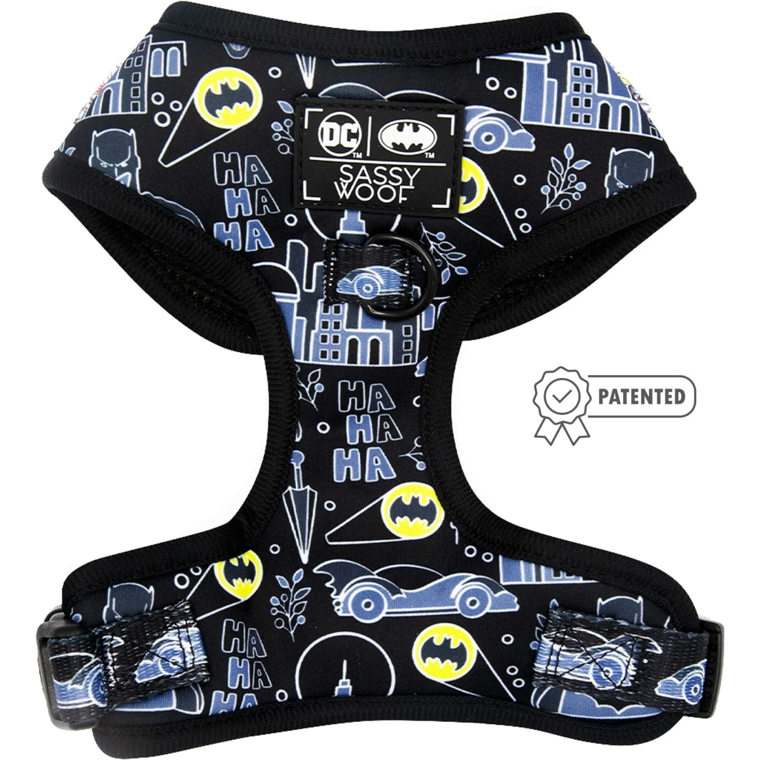 Sassy Woof Batman Dog Harness, Black 3 Sassy Woof Batman Dog Harness, Black