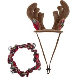Frisco Jingle Bells Dog & Cat Holiday Collar With Bells, 1 Count & Frisco Holiday Antler Headband & Bell Collar Dog & Cat Costume -Blue Buffalo Shop 986294 PT5. AC SS1800 V1698258116