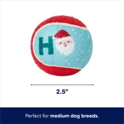 Frisco Holiday Ho Ho Ho Fetch Squeaky Tennis Ball Dog Toy & Frisco Holiday Arctic Friends Stuffing-Free Skinny Plush Squeaky Dog Toy -Blue Buffalo Shop 986310 PT2. AC SS1800 V1698258115