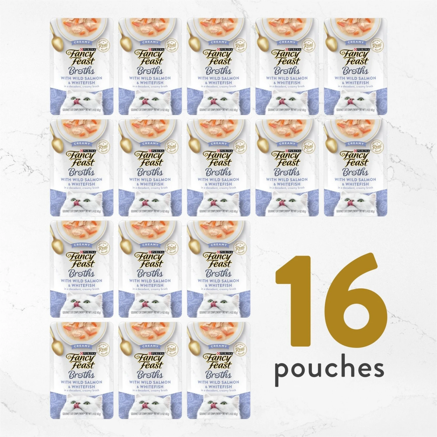 Fancy Feast Creamy Broths With Wild Salmon & Whitefish Supplemental Wet Cat Food Pouches 9 Fancy Feast Creamy Broths With Wild Salmon & Whitefish Supplemental Wet Cat Food Pouches - Image 7