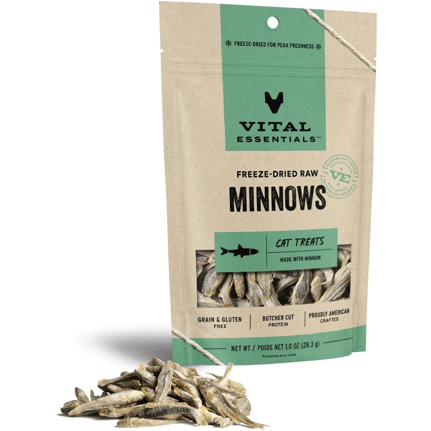 Vital Essentials Minnows Grain-Free Freeze-Dried Raw Cat Treats, 1.0-oz Bag 3 Vital Essentials Minnows Grain-Free Freeze-Dried Raw Cat Treats, 1.0-oz Bag