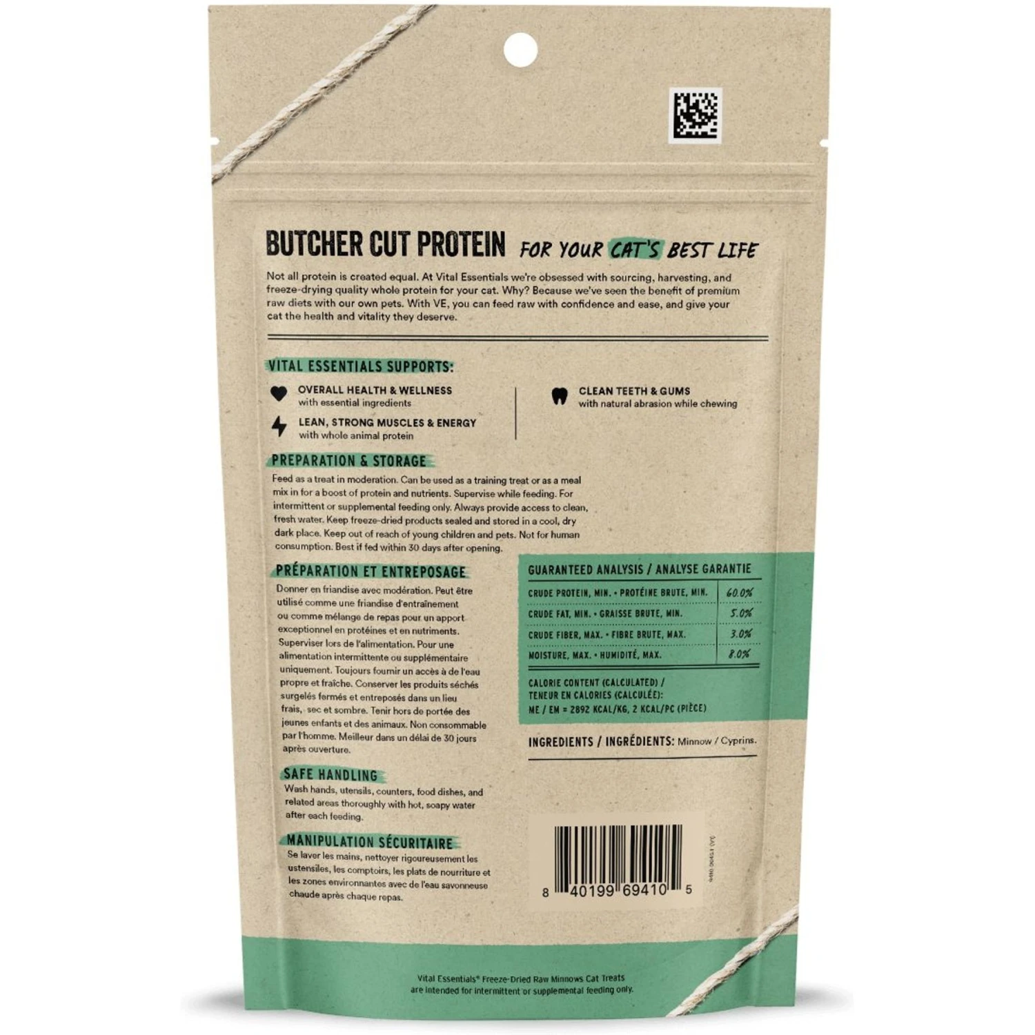 Vital Essentials Minnows Grain-Free Freeze-Dried Raw Cat Treats, 1.0-oz Bag 4 Vital Essentials Minnows Grain-Free Freeze-Dried Raw Cat Treats, 1.0-oz Bag - Image 2