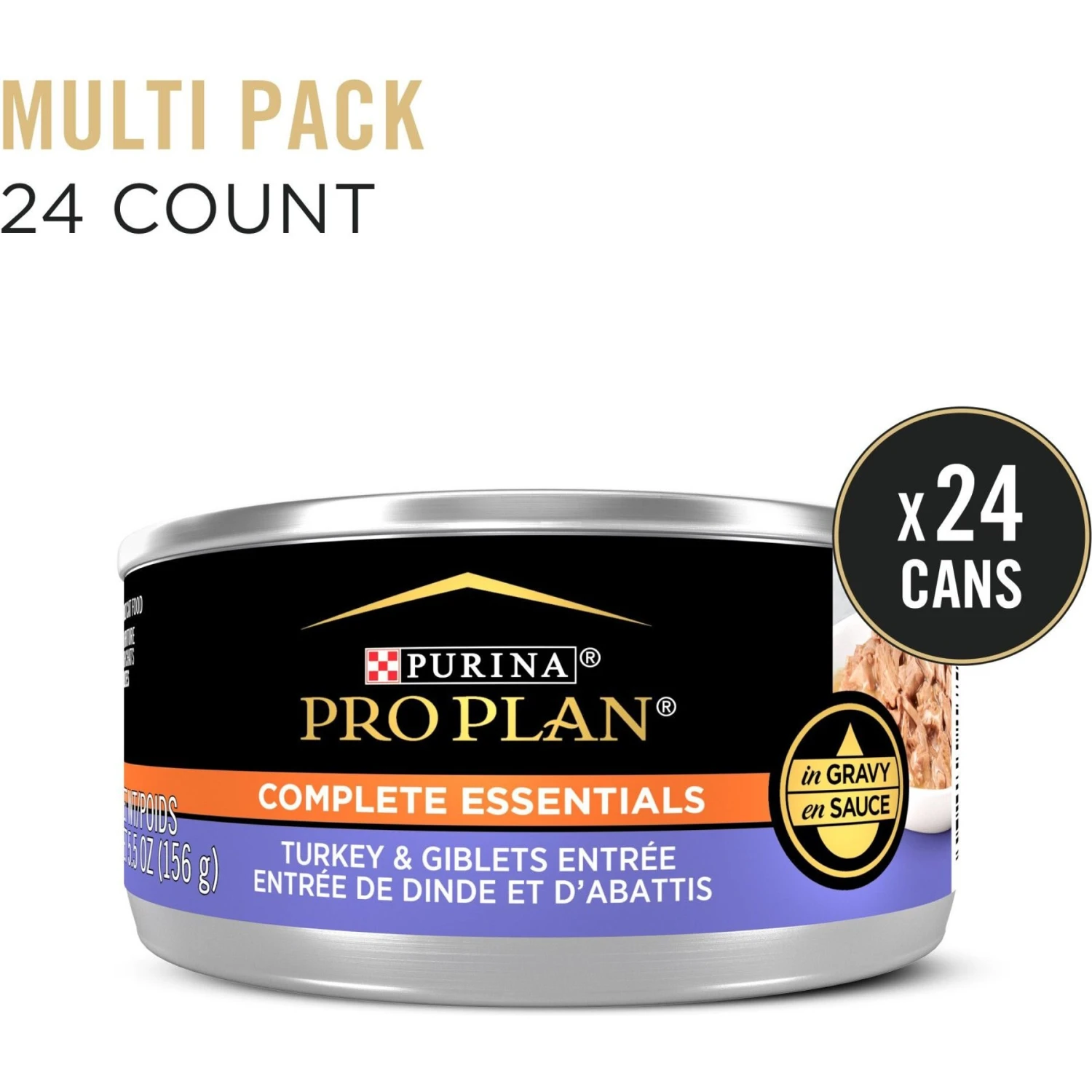 Purina Pro Plan Adult Turkey & Giblets Entree In Gravy Canned Cat Food 4 Purina Pro Plan Adult Turkey & Giblets Entree In Gravy Canned Cat Food - Image 2