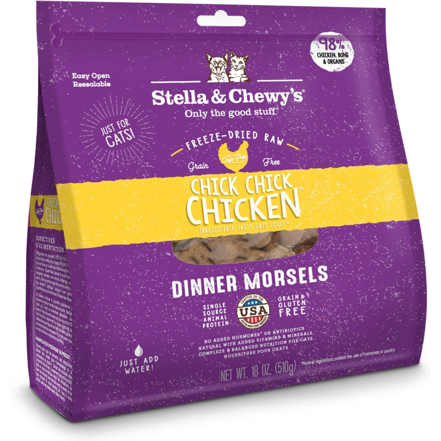 Stella & Chewy's Chick Chick Chicken Dinner Morsels Freeze-Dried Raw Cat Food 3 Stella & Chewy's Chick Chick Chicken Dinner Morsels Freeze-Dried Raw Cat Food