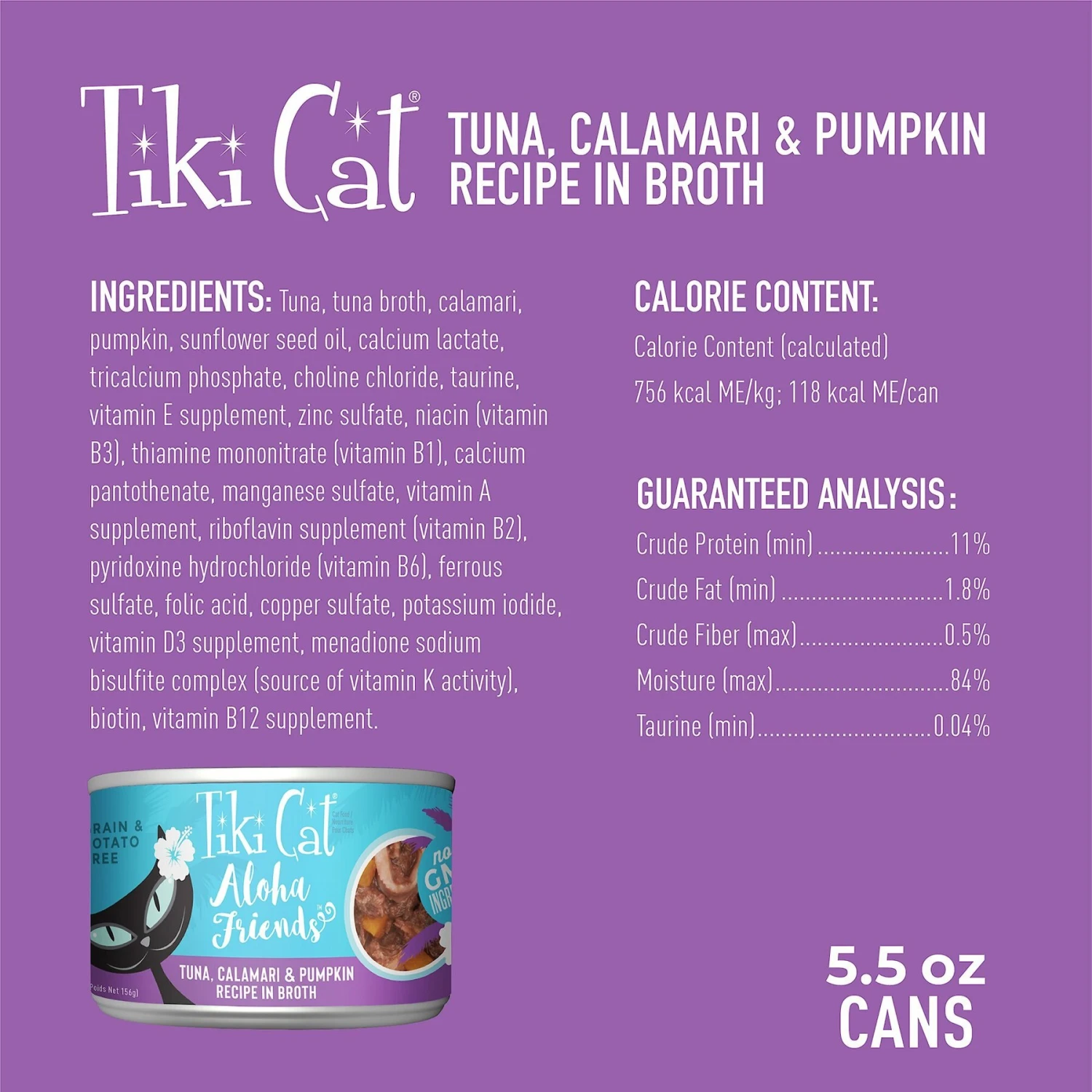 Tiki Cat Aloha Friends Tuna With Calamari & Pumpkin Grain-Free Wet Cat Food 5 Tiki Cat Aloha Friends Tuna With Calamari & Pumpkin Grain-Free Wet Cat Food - Image 3