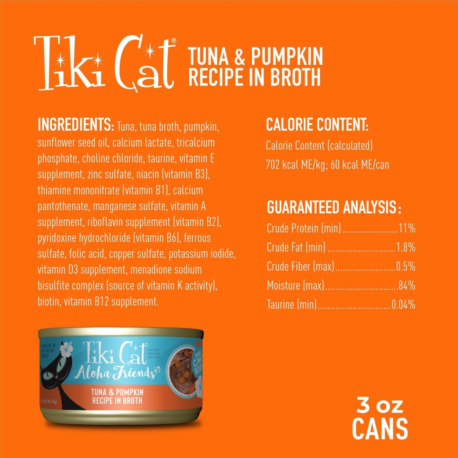 Tiki Cat Aloha Friends Tuna With Pumpkin Grain-Free Wet Cat Food 5 Tiki Cat Aloha Friends Tuna With Pumpkin Grain-Free Wet Cat Food - Image 3