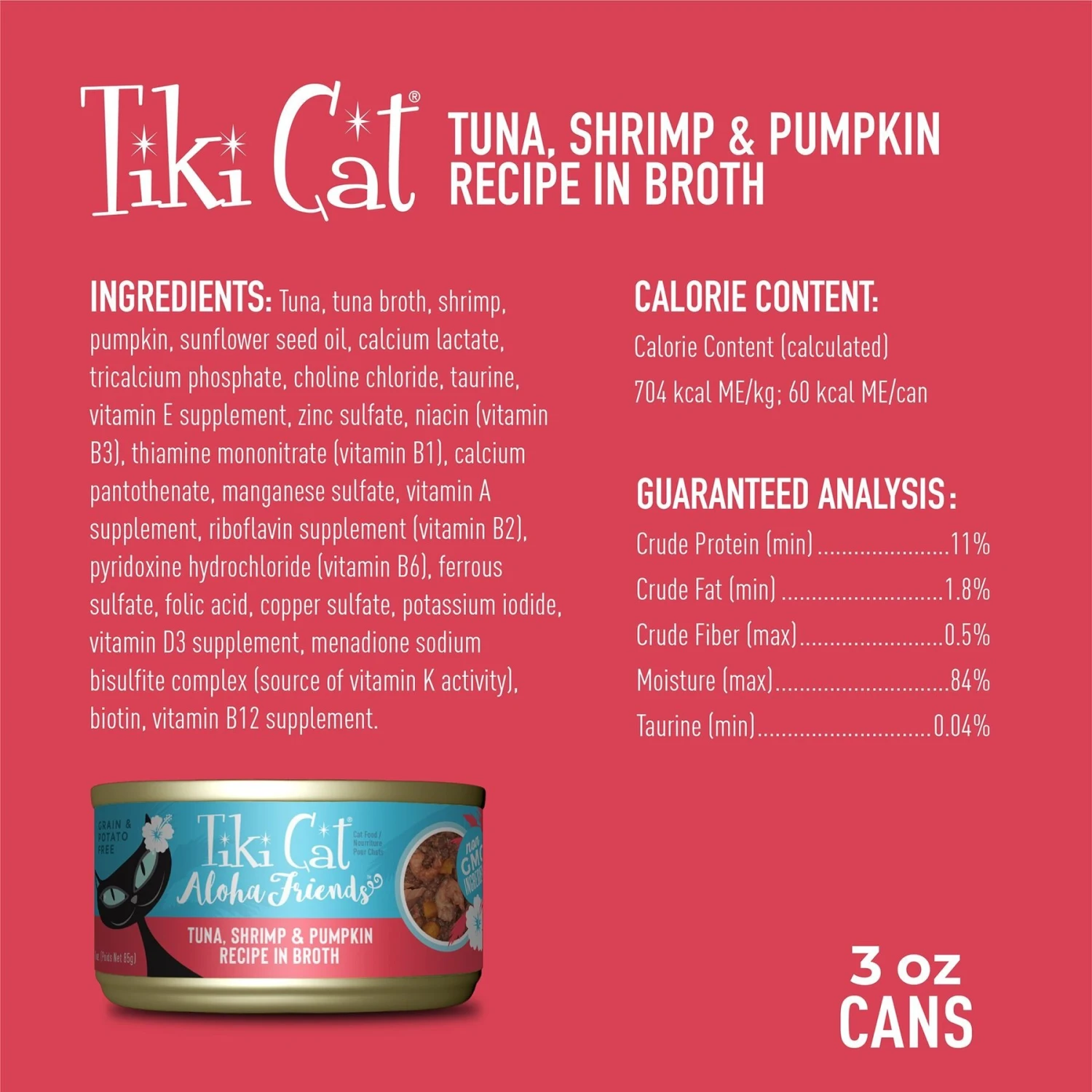 Tiki Cat Aloha Friends Tuna With Shrimp & Pumpkin Grain-Free Wet Cat Food 5 Tiki Cat Aloha Friends Tuna With Shrimp & Pumpkin Grain-Free Wet Cat Food - Image 3