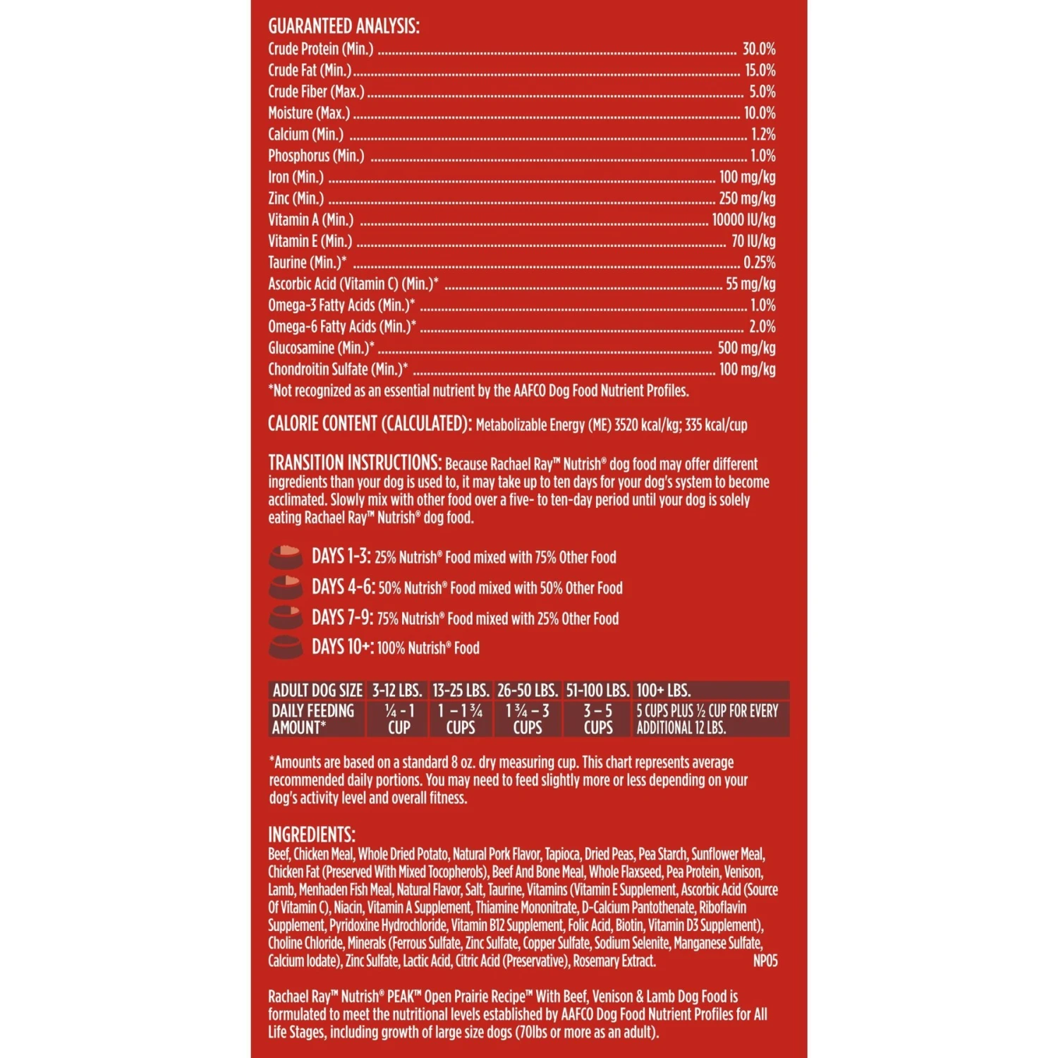 Rachael Ray Nutrish PEAK Open Prairie Recipe With Beef, Venison & Lamb Natural Grain-Free Dry Dog Food 11 Rachael Ray Nutrish PEAK Open Prairie Recipe With Beef, Venison & Lamb Natural Grain-Free Dry Dog Food - Image 9