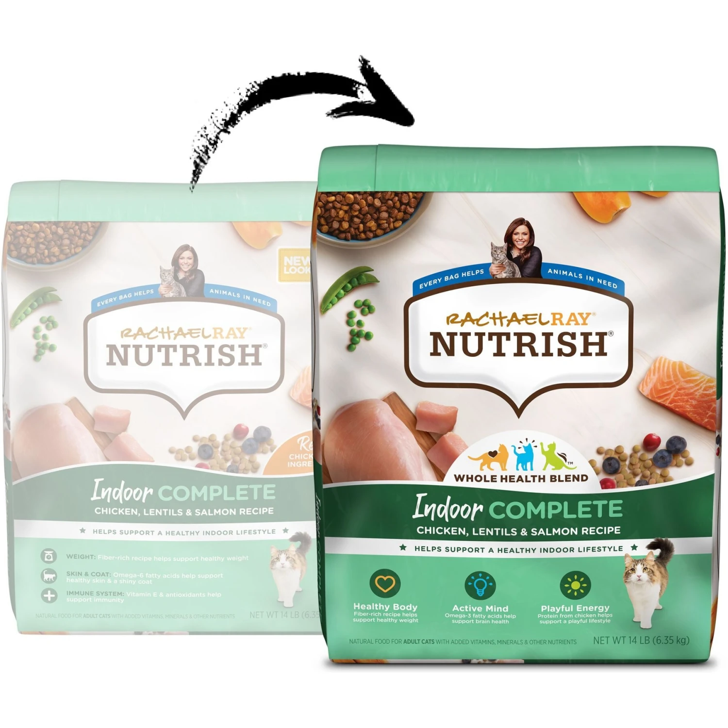 Rachael Ray Nutrish Indoor Complete Chicken With Lentils & Salmon Recipe Natural Dry Cat Food 4 Rachael Ray Nutrish Indoor Complete Chicken With Lentils & Salmon Recipe Natural Dry Cat Food - Image 2