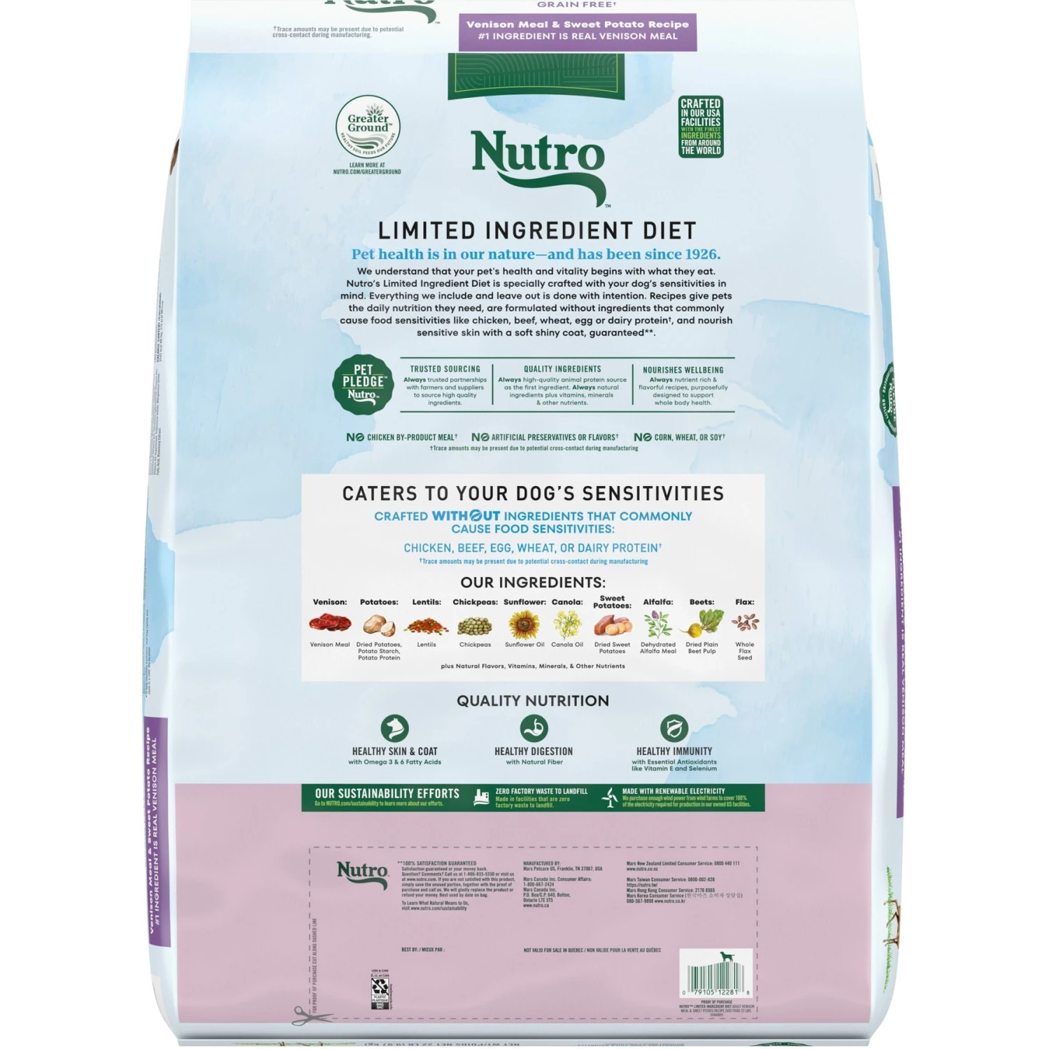 Nutro Limited Ingredient Diet Sensitive Support With Real Venison Meal & Sweet Potato Grain-Free Adult Dry Dog Food 5 Nutro Limited Ingredient Diet Sensitive Support With Real Venison Meal & Sweet Potato Grain-Free Adult Dry Dog Food - Image 3