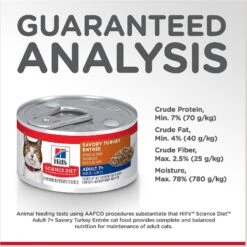 Hill's Science Diet Adult 7+ Savory Turkey Entree Canned Cat Food -Blue Buffalo Shop 110301 PT6. AC SS1800 V1598152896