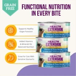 Health Extension Grain-Free Chicken & Tuna Recipe Canned Cat Food 12 Health Extension Grain-Free Chicken & Tuna Recipe Canned Cat Food -Blue Buffalo Shop 110489 PT5. AC SS1800 V1693319391