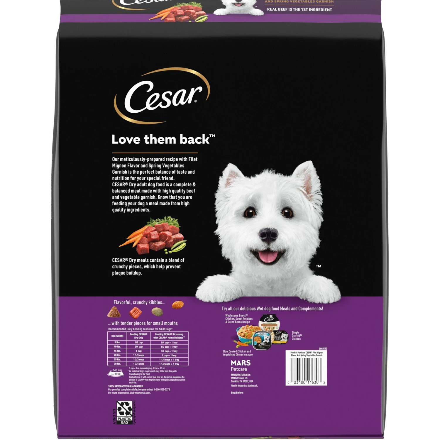 Cesar Filet Mignon Flavor & Spring Vegetables Garnish Small Breed Dry Dog Food 4 Cesar Filet Mignon Flavor & Spring Vegetables Garnish Small Breed Dry Dog Food - Image 2