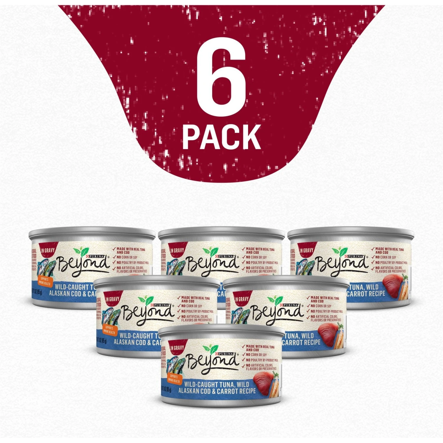 Purina Beyond Natural Wild-Caught Tuna, Cod & Carrots Recipe In Gravy Canned Cat Food 4 Purina Beyond Natural Wild-Caught Tuna, Cod & Carrots Recipe In Gravy Canned Cat Food - Image 2