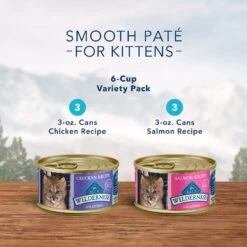 Blue Buffalo Wilderness Pate Kitten Variety Pack With Chicken & Salmon Grain-Free Cat Food -Blue Buffalo Shop 114188 PT3. AC SS1800 V1600989971