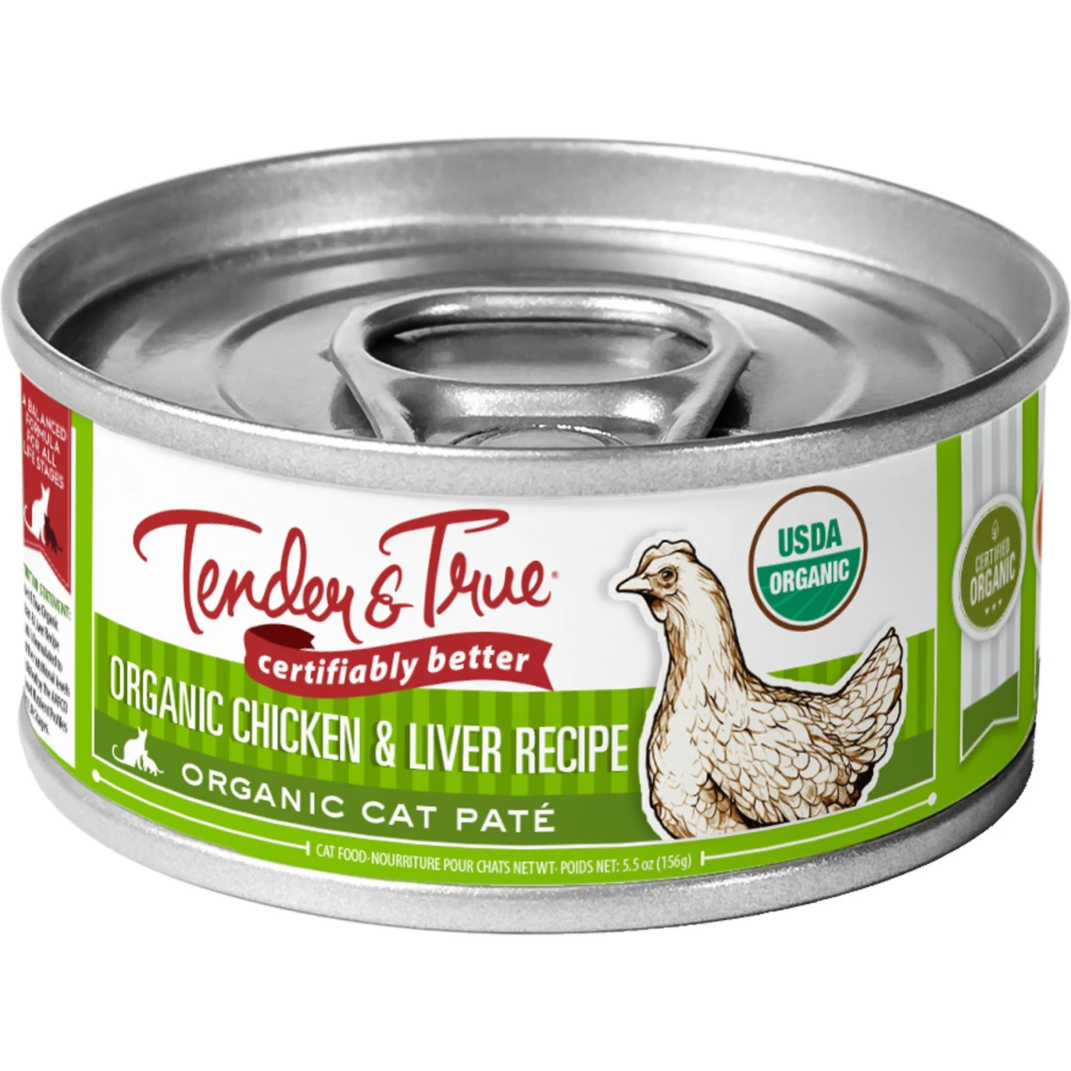 Tender & True Organic Chicken & Liver Recipe Grain- Free Canned Cat Food 3 Tender & True Organic Chicken & Liver Recipe Grain- Free Canned Cat Food