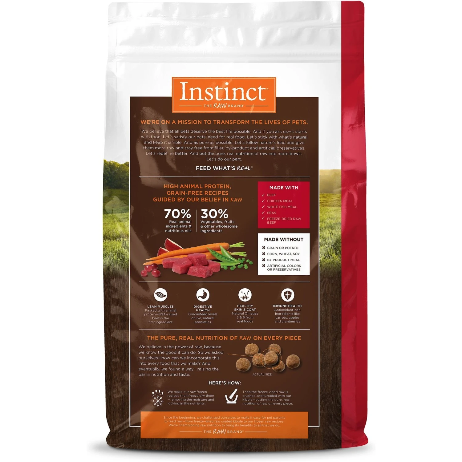 Instinct Original Grain-Free Recipe With Real Beef Freeze-Dried Raw Coated Dry Dog Food 4 Instinct Original Grain-Free Recipe With Real Beef Freeze-Dried Raw Coated Dry Dog Food - Image 2