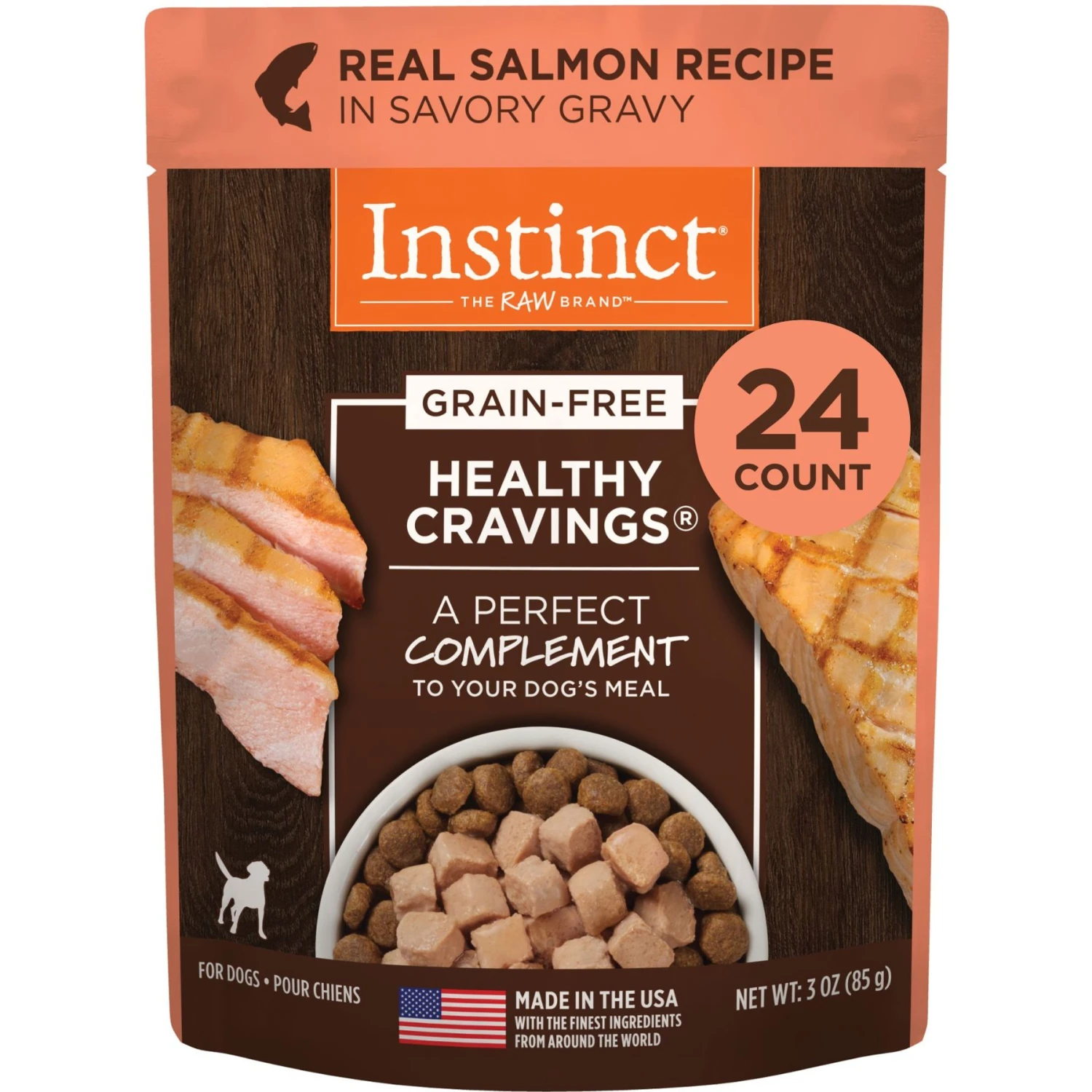 Instinct Healthy Cravings Grain-Free Cuts & Gravy Real Salmon Recipe Wet Dog Food Topper 3 Instinct Healthy Cravings Grain-Free Cuts & Gravy Real Salmon Recipe Wet Dog Food Topper