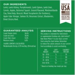 Instinct Raw Boost Mixers Lamb Recipe Grain-Free Freeze-Dried Dog Food Topper -Blue Buffalo Shop 122371 PT6. AC SS1800 V1693326468