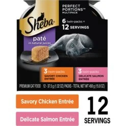 Sheba Perfect Portions Chicken & Salmon Pate Entree Variety Pack Adult Wet Cat Food Trays 13 Sheba Perfect Portions Chicken & Salmon Pate Entree Variety Pack Adult Wet Cat Food Trays -Blue Buffalo Shop 126370 PT2. AC SS1800 V1626816385
