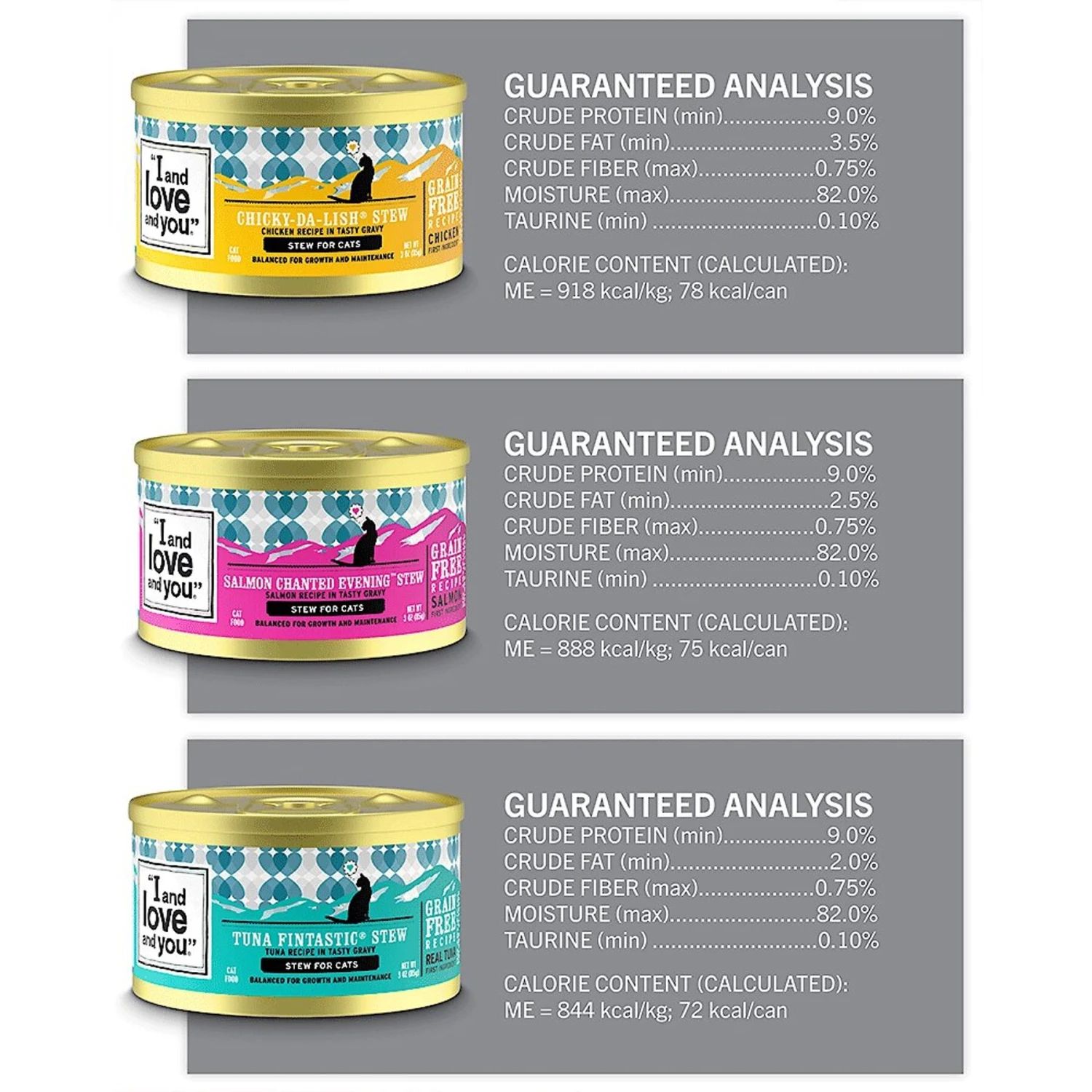 I And Love And You Chicky-Da-Lish, Salmon Chanted Evening And Tuna Fintastic Stew Variety Pack Canned Cat Food 10 I And Love And You Chicky-Da-Lish, Salmon Chanted Evening And Tuna Fintastic Stew Variety Pack Canned Cat Food - Image 8