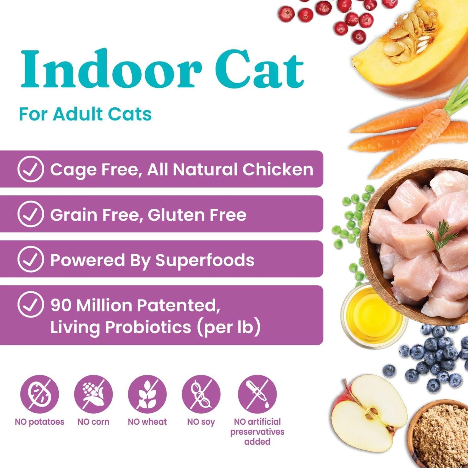 Solid Gold Let's Stay In Chicken, Lentil & Apple Recipe Adult Grain-Free Indoor Dry Cat Food 4 Solid Gold Let's Stay In Chicken, Lentil & Apple Recipe Adult Grain-Free Indoor Dry Cat Food - Image 2