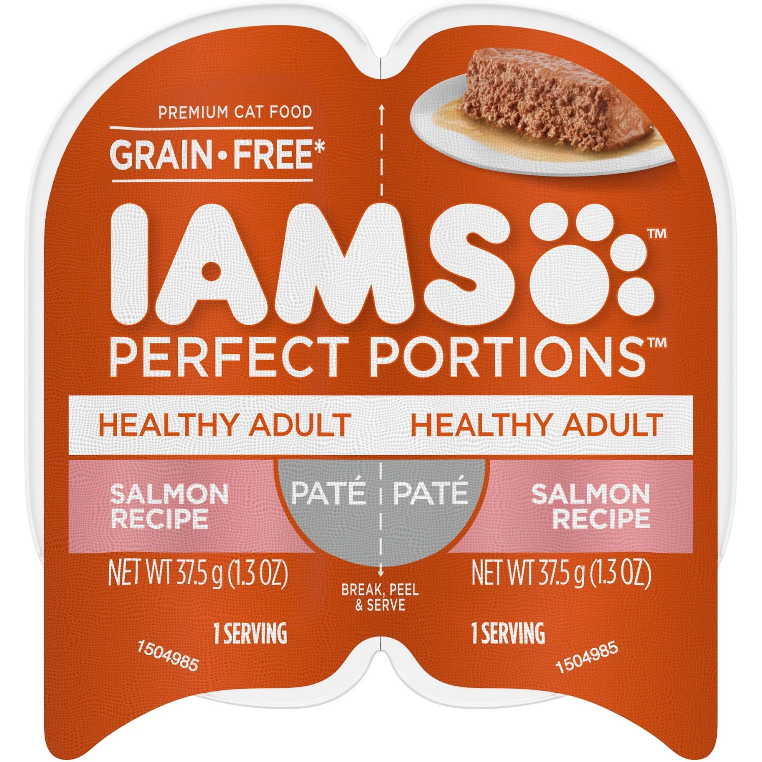 Iams Perfect Portions Healthy Adult Salmon Recipe Pate Grain-Free Wet Cat Food Trays 3 Iams Perfect Portions Healthy Adult Salmon Recipe Pate Grain-Free Wet Cat Food Trays