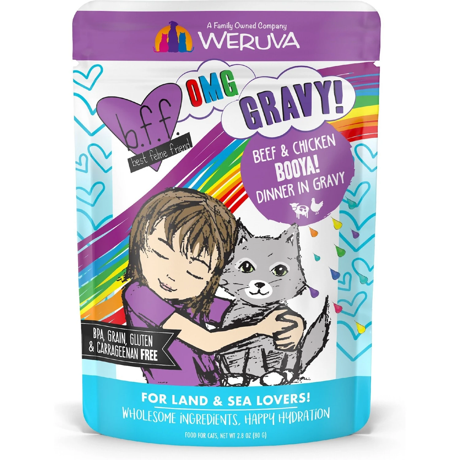 BFF OMG Booya! Beef & Chicken Dinner In Gravy Grain-Free Cat Food Pouches 3 BFF OMG Booya! Beef & Chicken Dinner In Gravy Grain-Free Cat Food Pouches