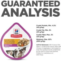 Hill's Science Diet Adult 7+ Small & Mini Savory Chicken & Vegetable Stew Dog Food Trays 17 Hill's Science Diet Adult 7+ Small & Mini Savory Chicken & Vegetable Stew Dog Food Trays -Blue Buffalo Shop 133610 PT6. AC SS1800 V1692727477