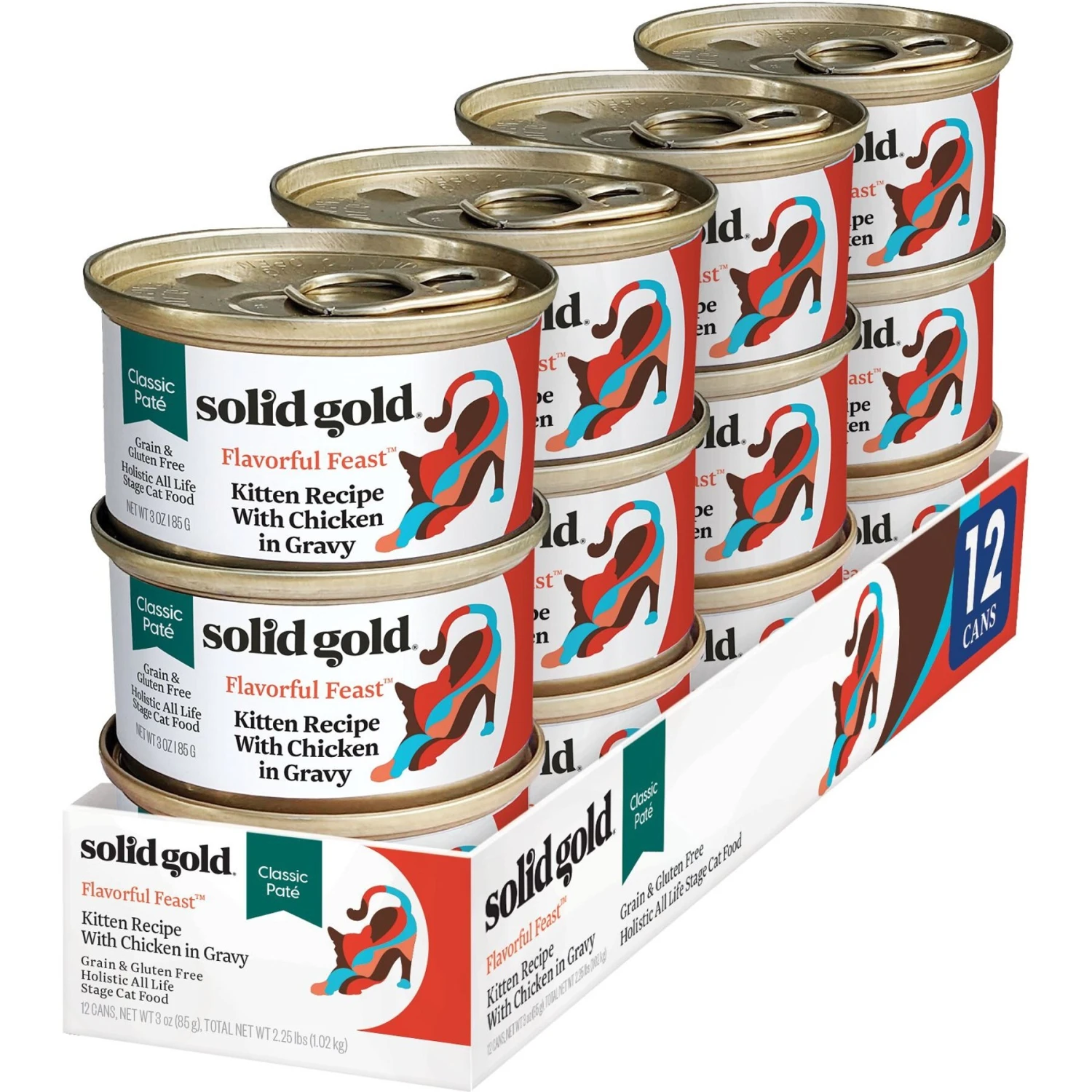 Solid Gold Flavorful Feast Kitten Recipe With Chicken Pate Grain-Free Canned Cat Food 3 Solid Gold Flavorful Feast Kitten Recipe With Chicken Pate Grain-Free Canned Cat Food