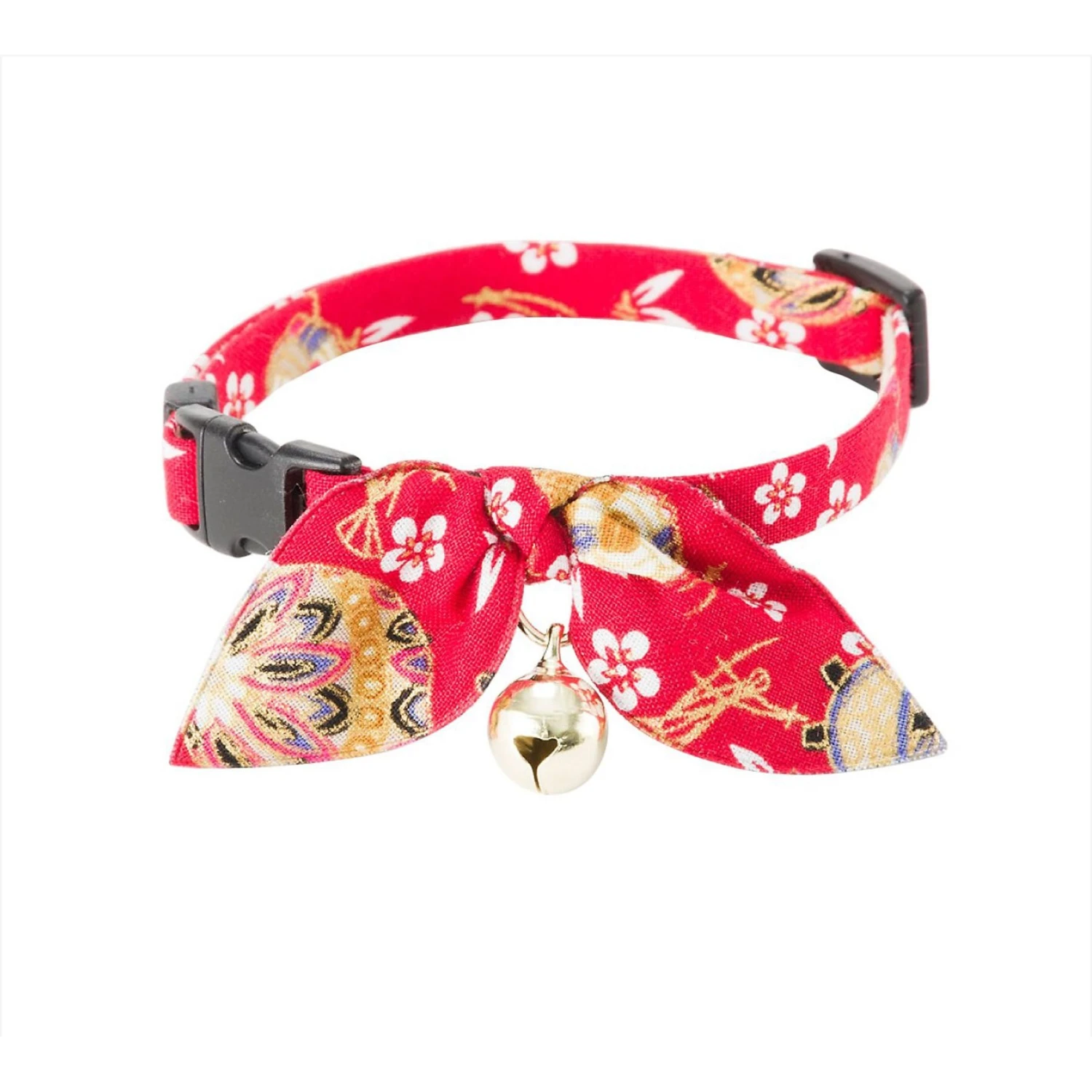 Necoichi Oribon Kimono Bow Tie Cotton Breakaway Cat Collar With Bell 3 Necoichi Oribon Kimono Bow Tie Cotton Breakaway Cat Collar With Bell