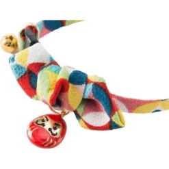 Necoichi Chirimen Daruma Charm Breakaway Cat Collar With Bell -Blue Buffalo Shop 138927 PT3. AC SS1800 V1510954075