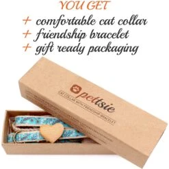 Pettsie Heart Cotton Breakaway Cat Collar With Friendship Bracelet 10 Pettsie Heart Cotton Breakaway Cat Collar With Friendship Bracelet -Blue Buffalo Shop 139120 PT3. AC SS1800 V1507064999