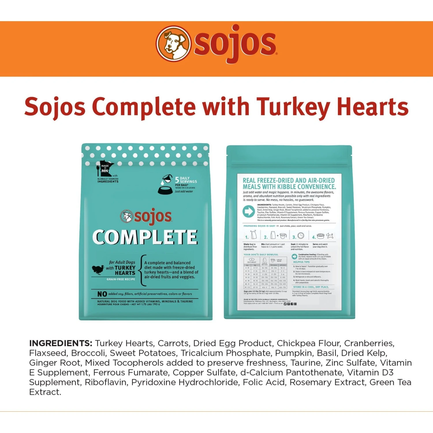 Sojos Complete Turkey Recipe Adult Grain-Free Freeze-Dried Raw Dog Food 9 Sojos Complete Turkey Recipe Adult Grain-Free Freeze-Dried Raw Dog Food - Image 7