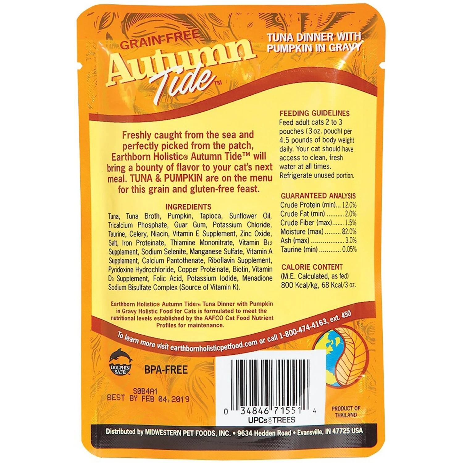Earthborn Holistic Autumn Tide Tuna Dinner With Pumpkin In Gravy Grain-Free Cat Food 4 Earthborn Holistic Autumn Tide Tuna Dinner With Pumpkin In Gravy Grain-Free Cat Food - Image 2